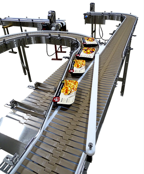 Stainless steel conveyor for food processing and handling.